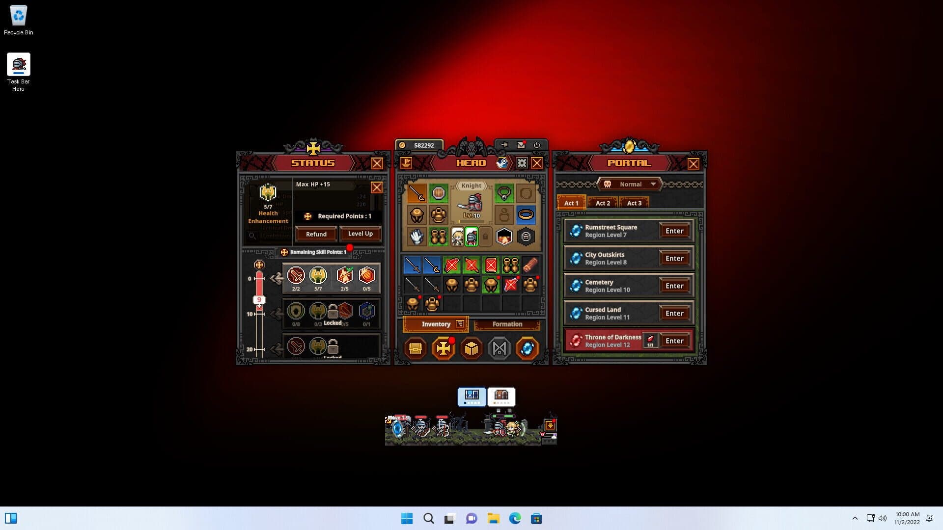 Screenshot for TBH: Task Bar Hero