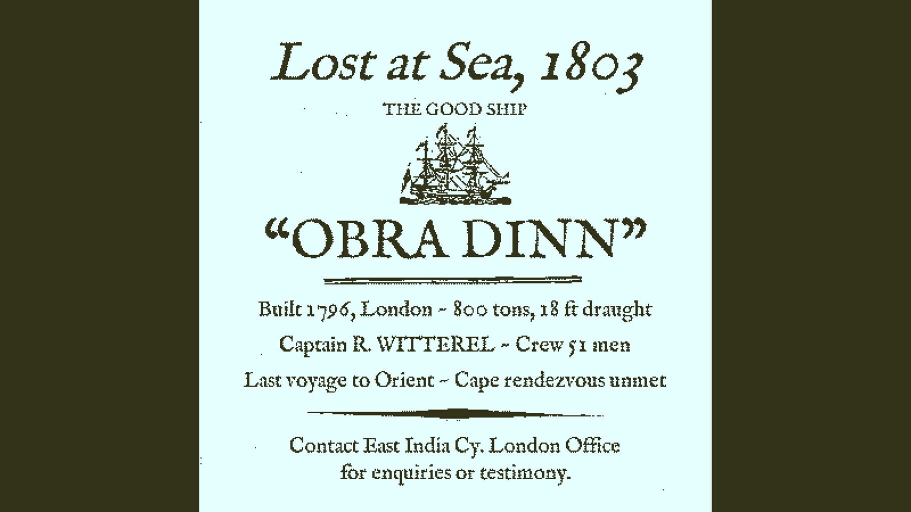 Screenshot for Return of the Obra Dinn