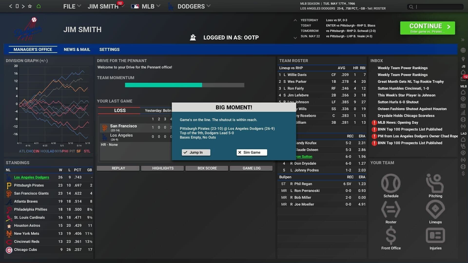 Screenshot for Out of the Park Baseball 26