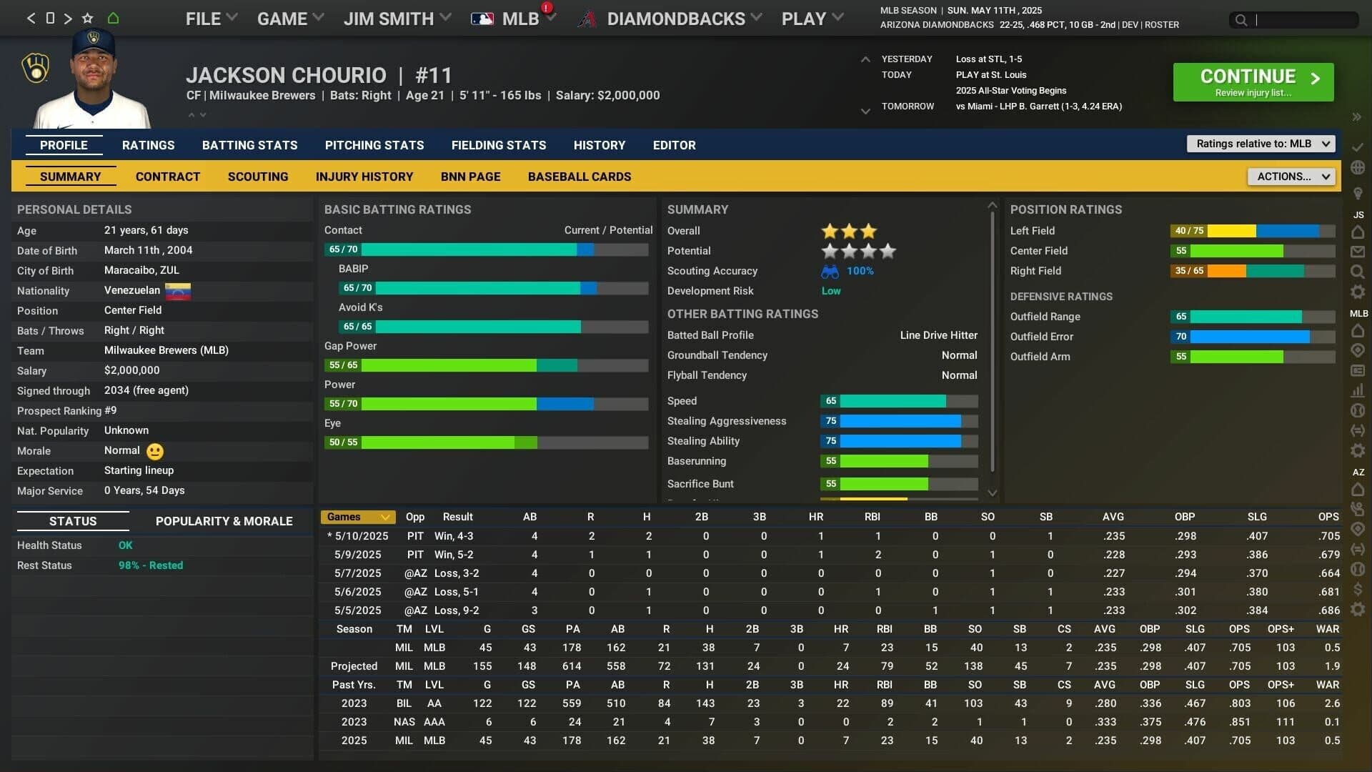 Screenshot for Out of the Park Baseball 26