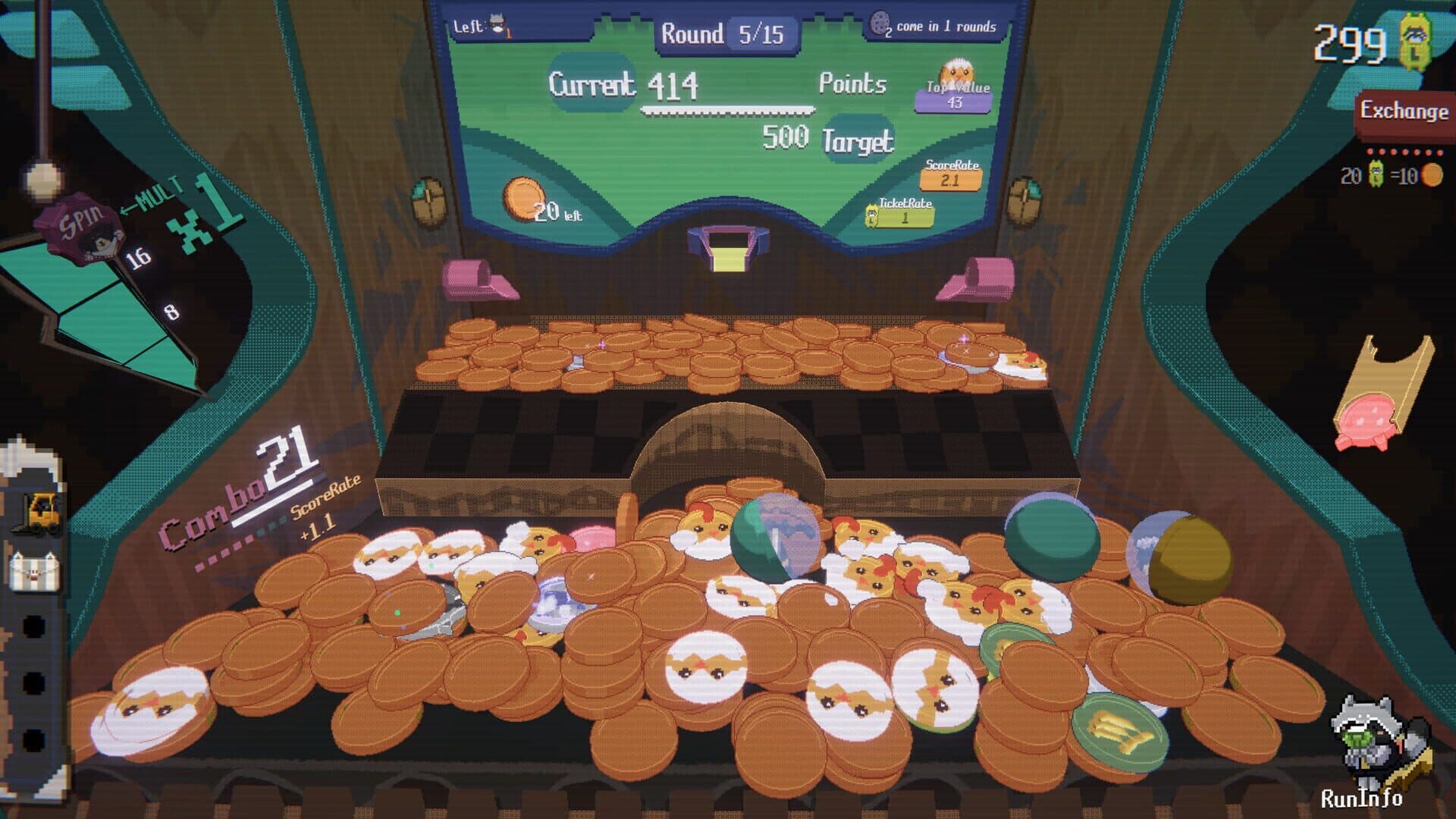 Screenshot for Raccoin: Coin Pusher Roguelike