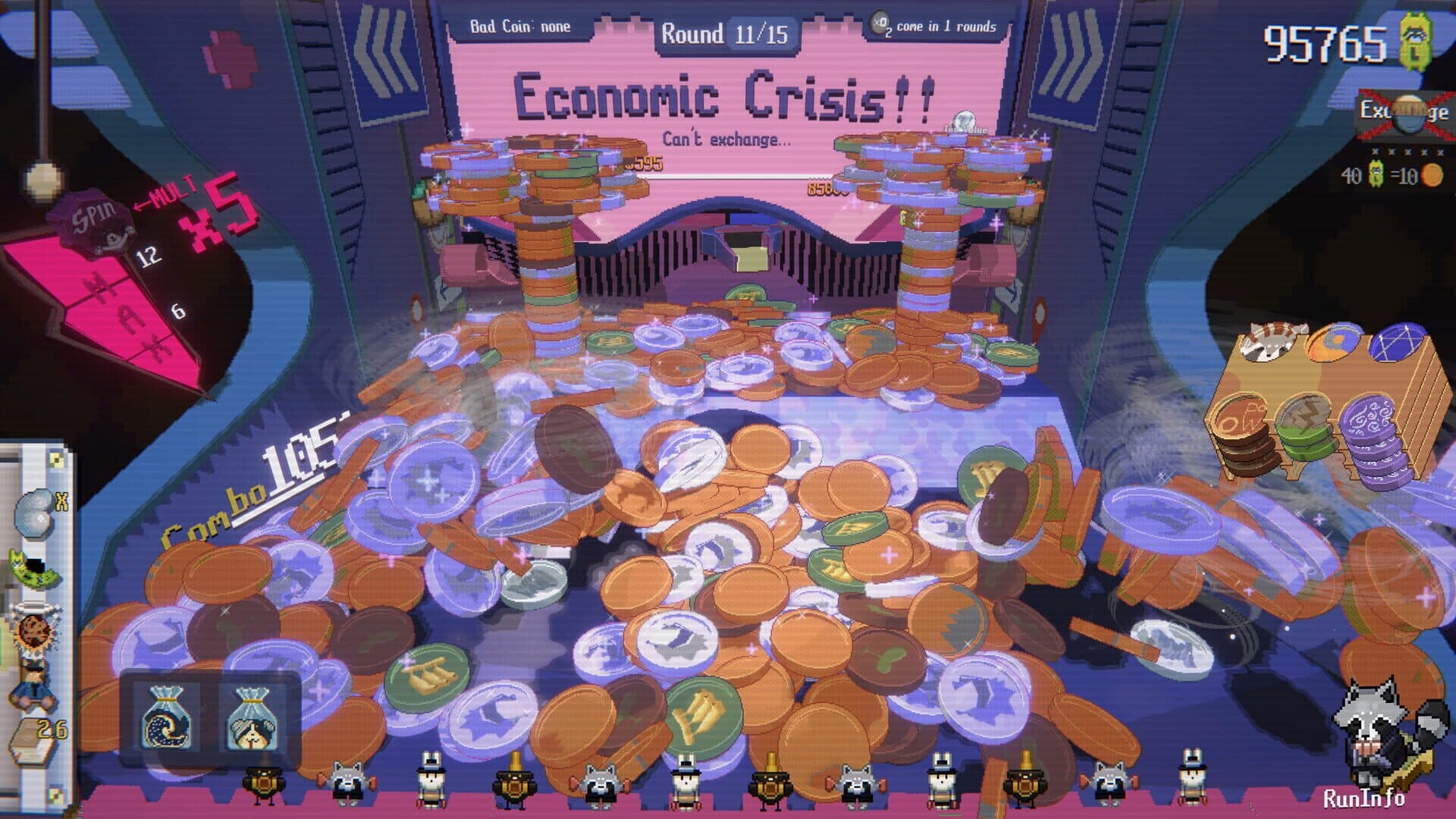 Screenshot for Raccoin: Coin Pusher Roguelike