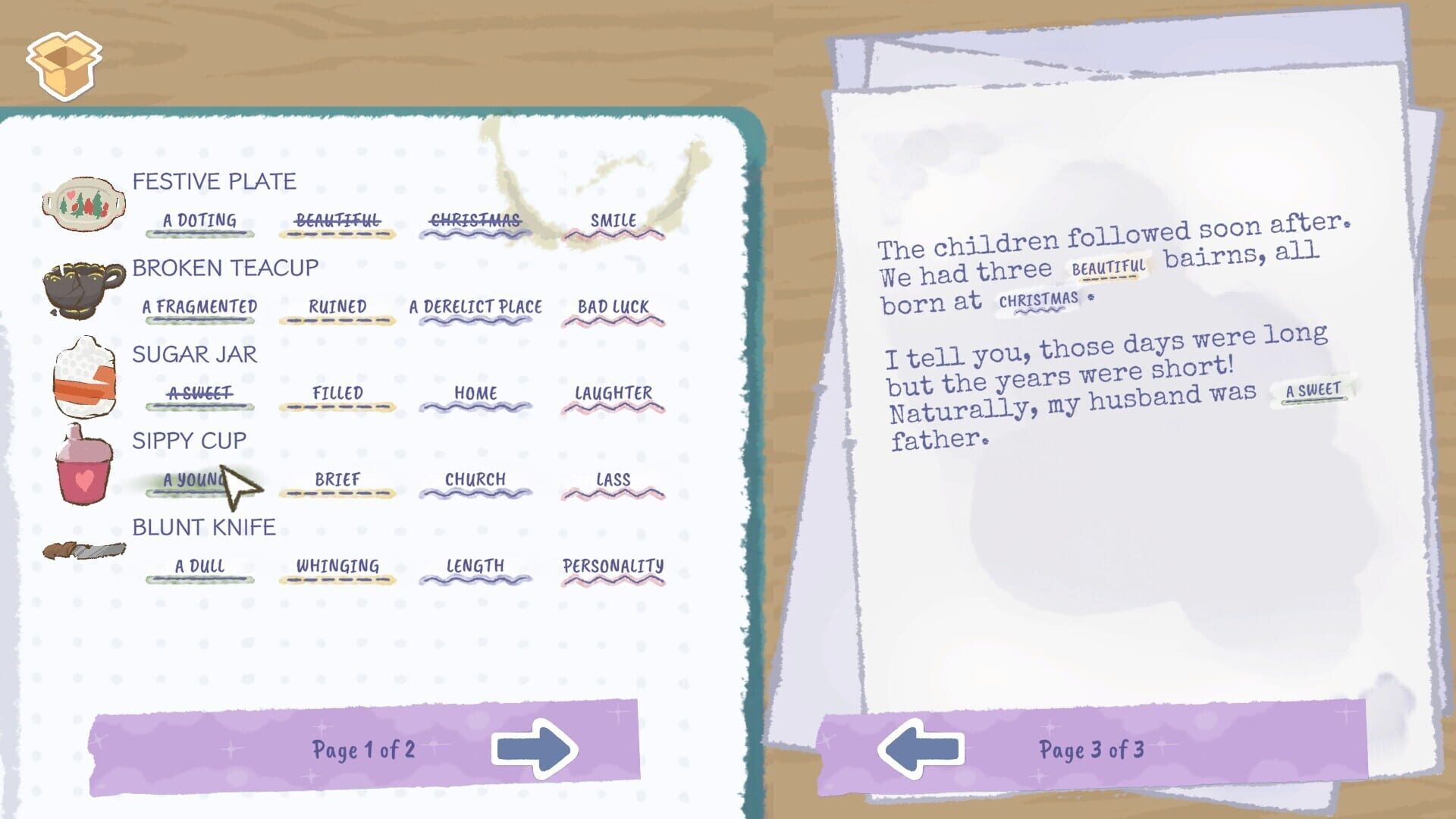 Screenshot for A Storied Life: Tabitha