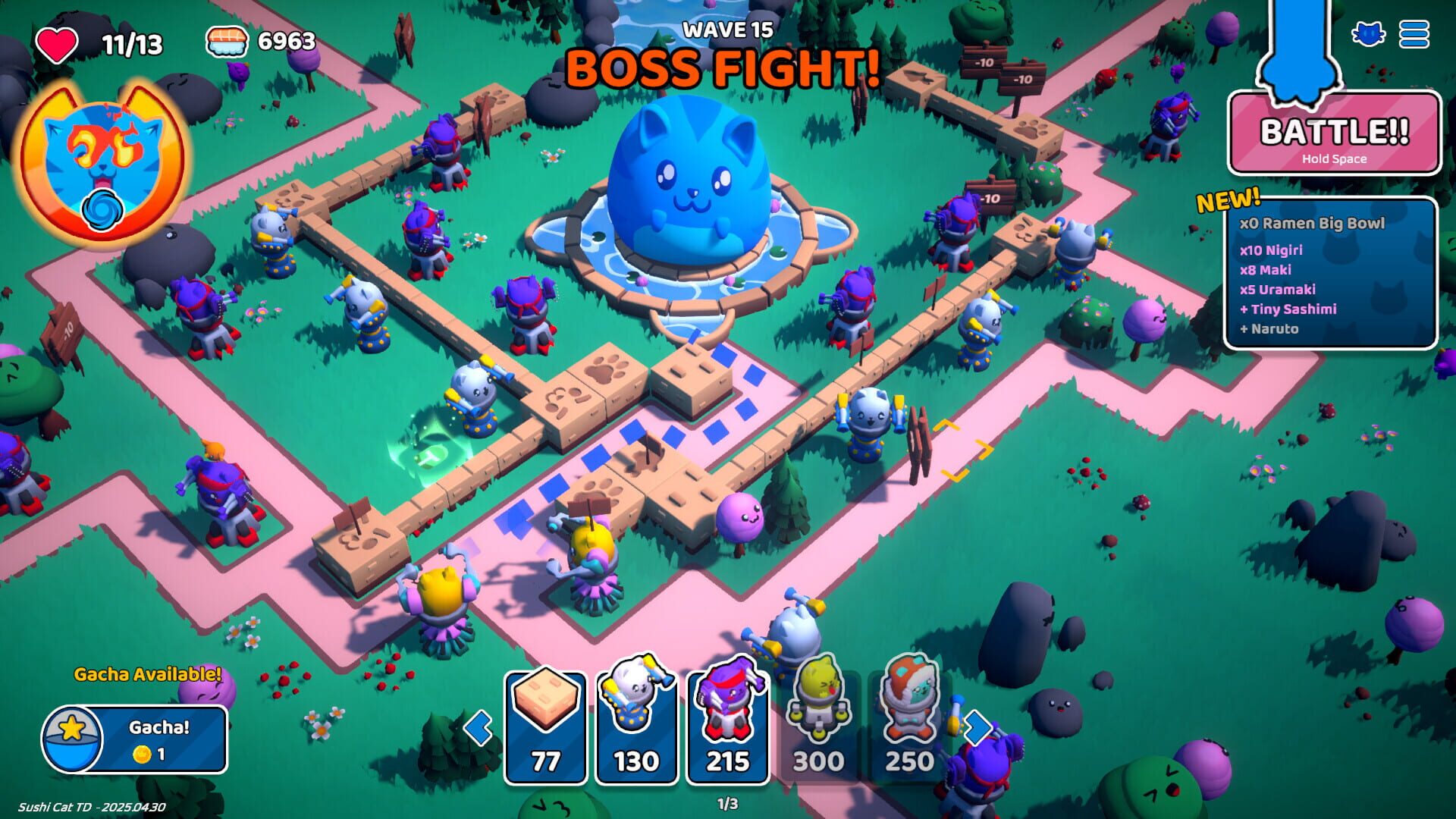 Screenshot for Sushi Cat: Tower Defense
