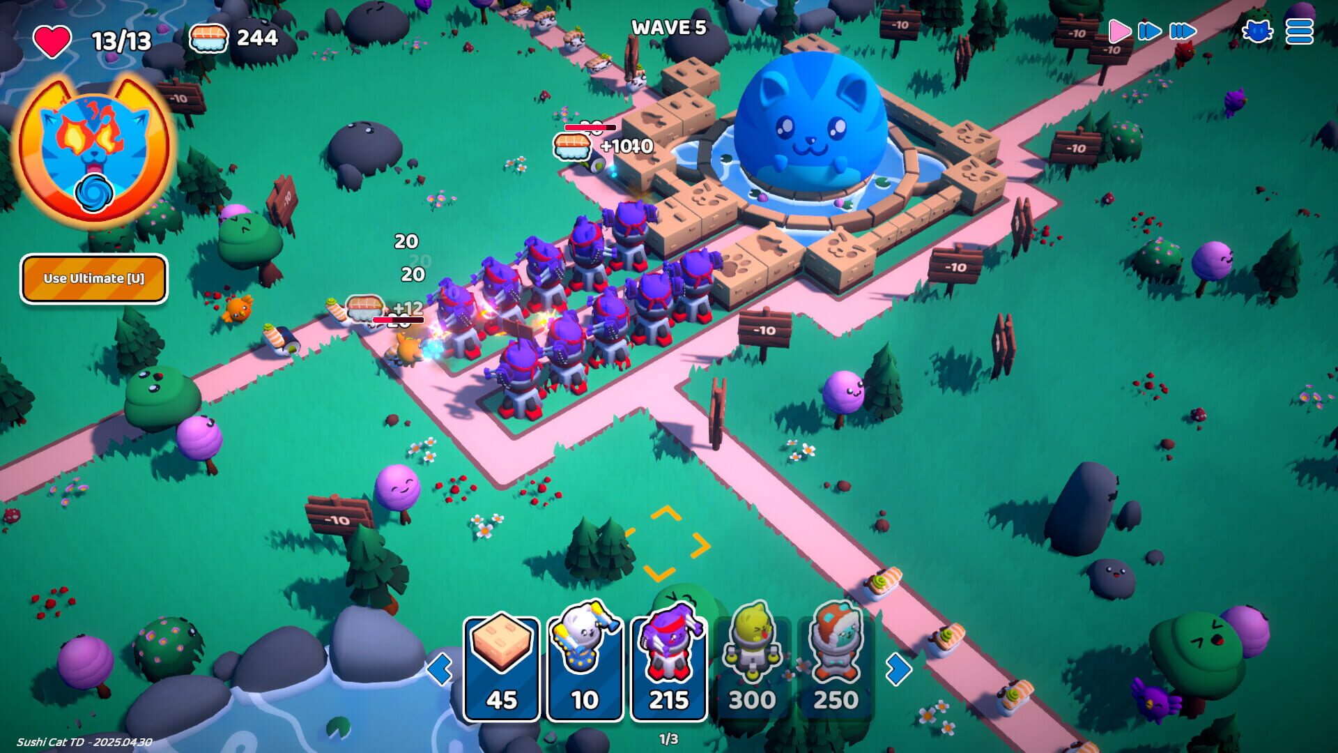 Screenshot for Sushi Cat: Tower Defense