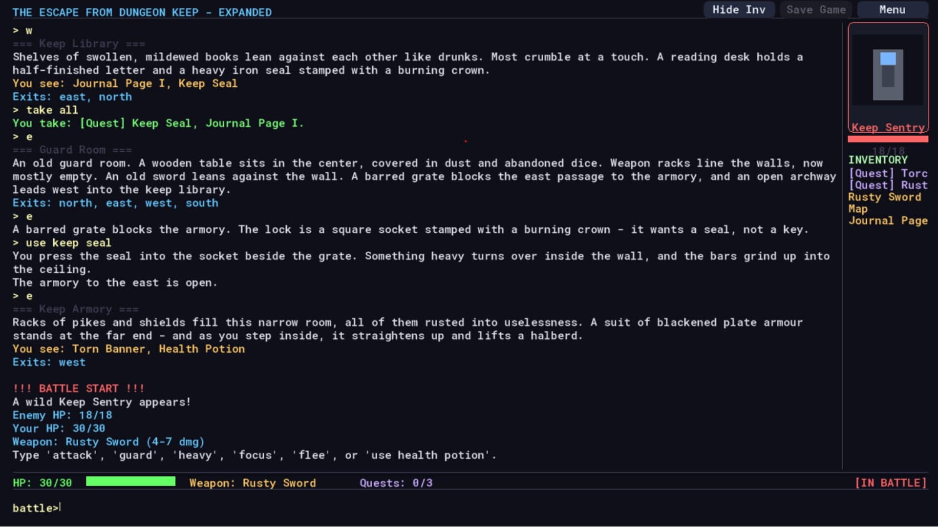 Screenshot for The Escape From Dungeon Keep