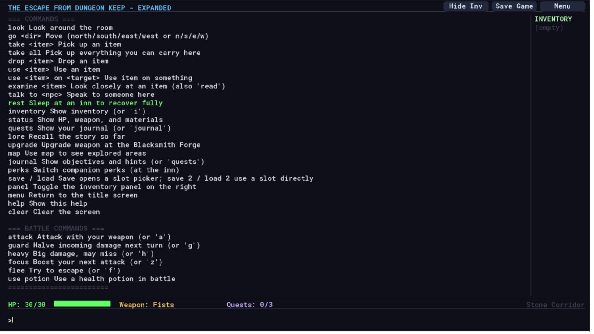 Screenshot for The Escape From Dungeon Keep