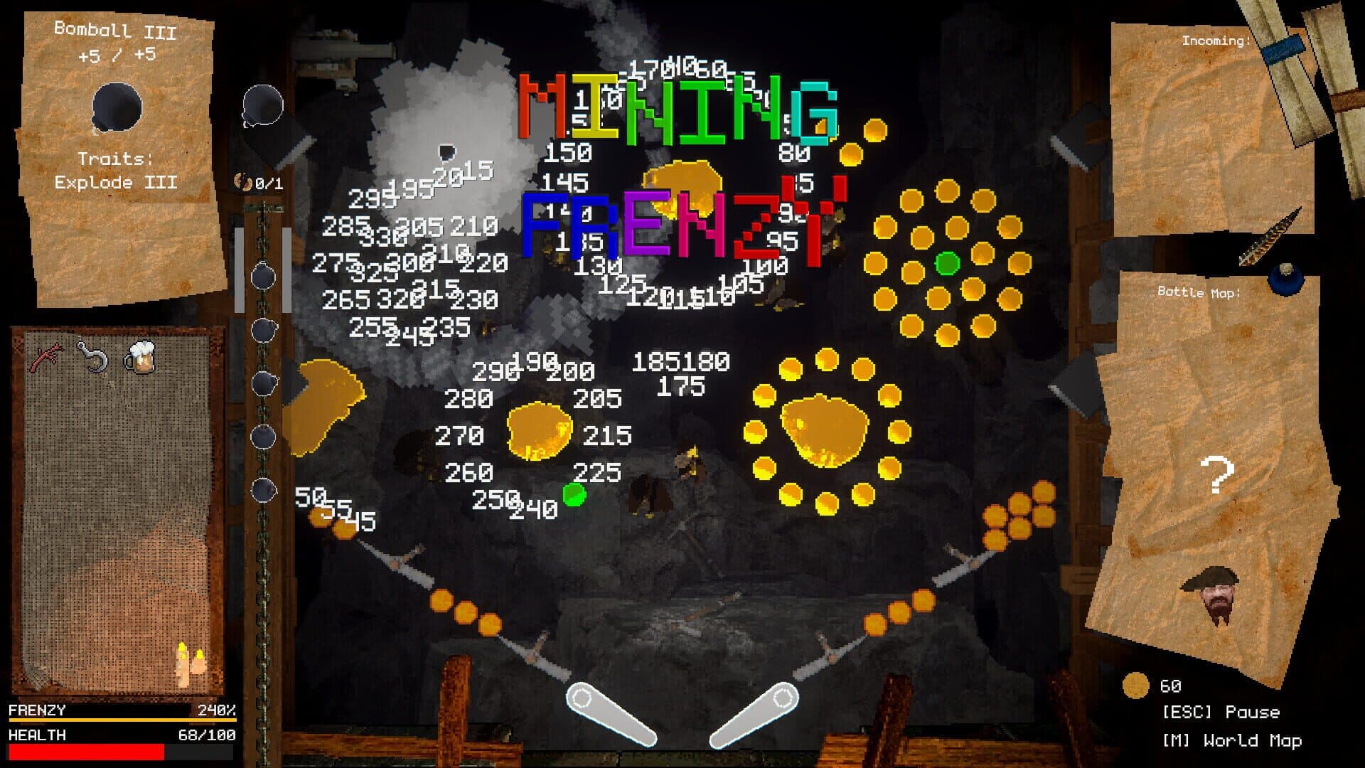 Screenshot for Dwarrf: A Pinball Roguelike