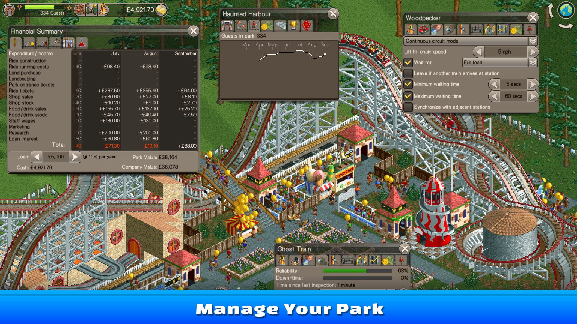 Screenshot for RollerCoaster Tycoon Classic