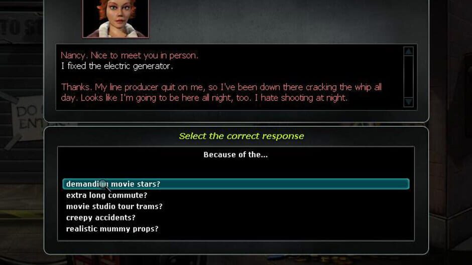 Screenshot for Nancy Drew Dossier: Lights, Camera, Curses!