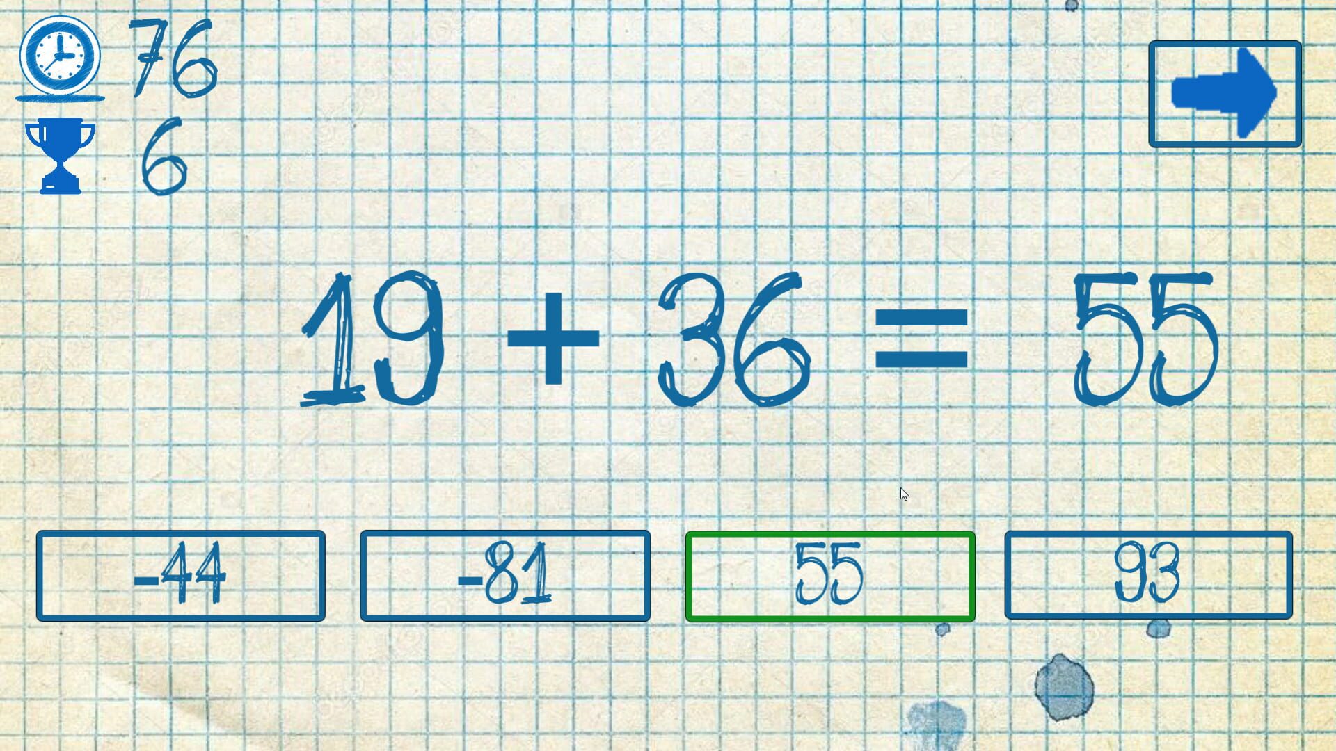 Screenshot for The young mathematician: Easy difficulty