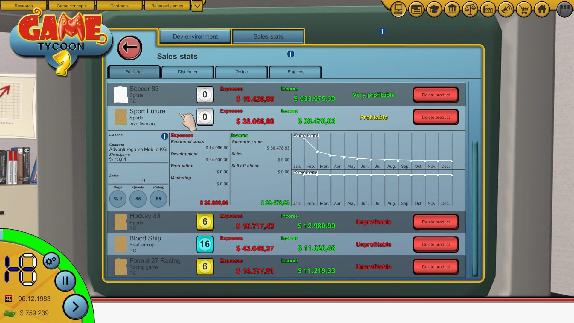 Screenshot for Game Tycoon 2