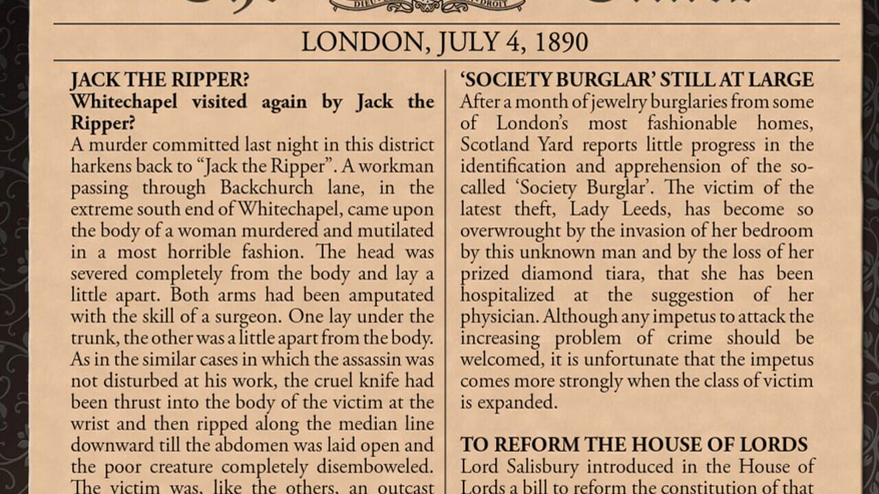 Screenshot for Sherlock Holmes Consulting Detective: The Case of the Mystified Murderess