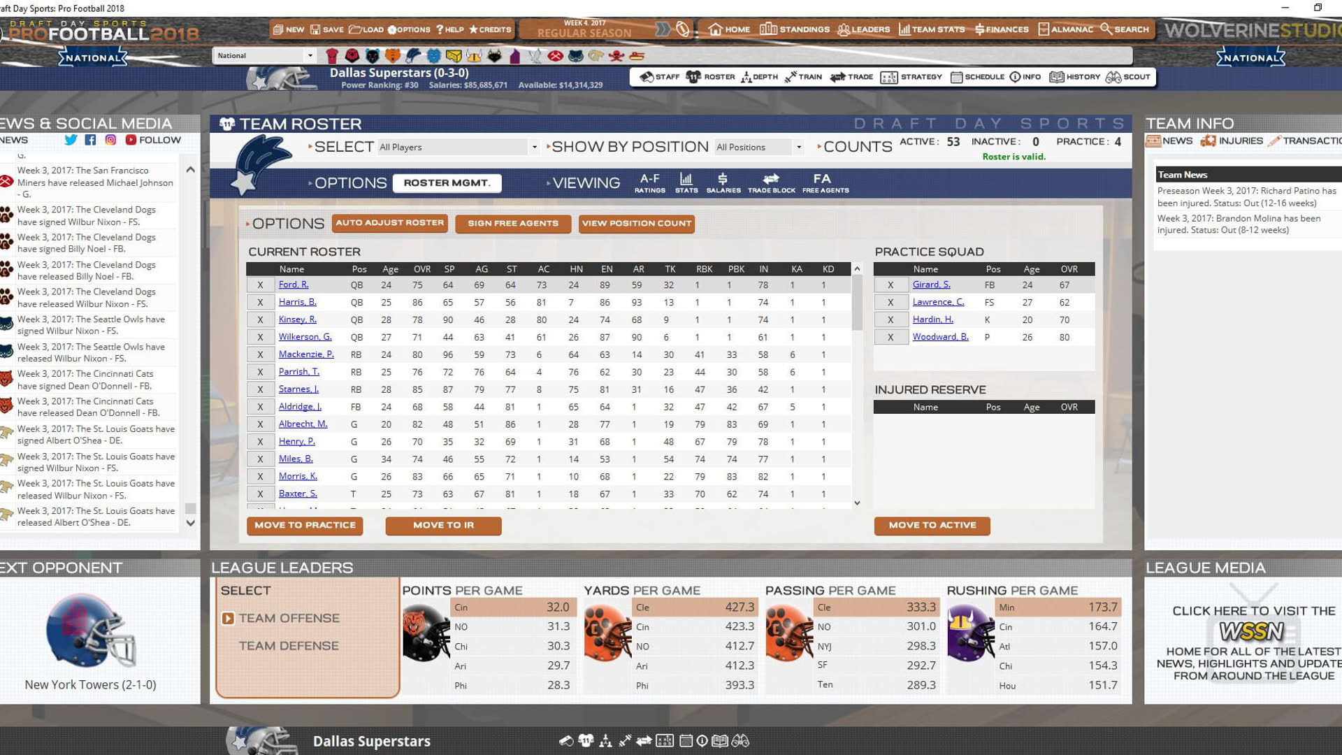 Screenshot for Draft Day Sports: Pro Football 2018