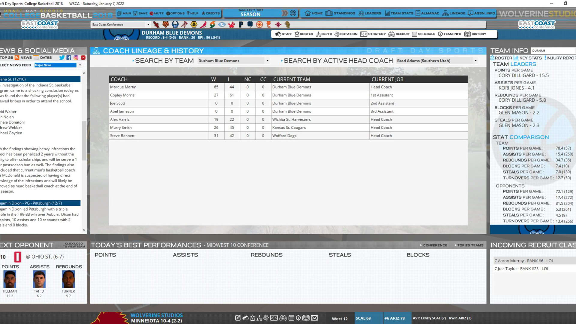 Screenshot for Draft Day Sports: College Basketball 2018