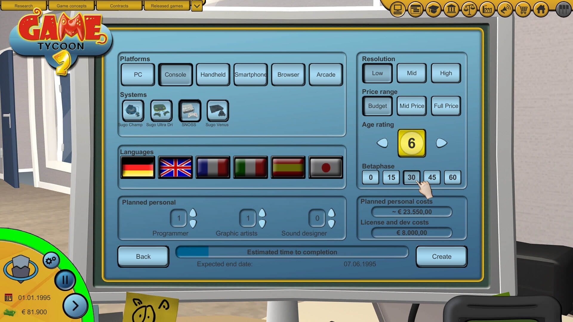 Screenshot for Game Tycoon 2