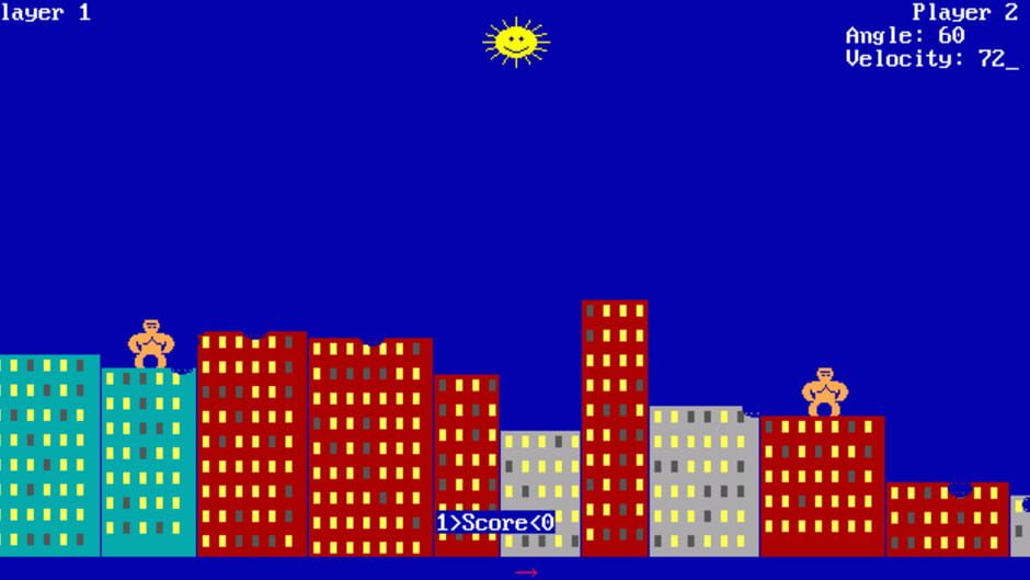 Screenshot for Qbasic Gorillas