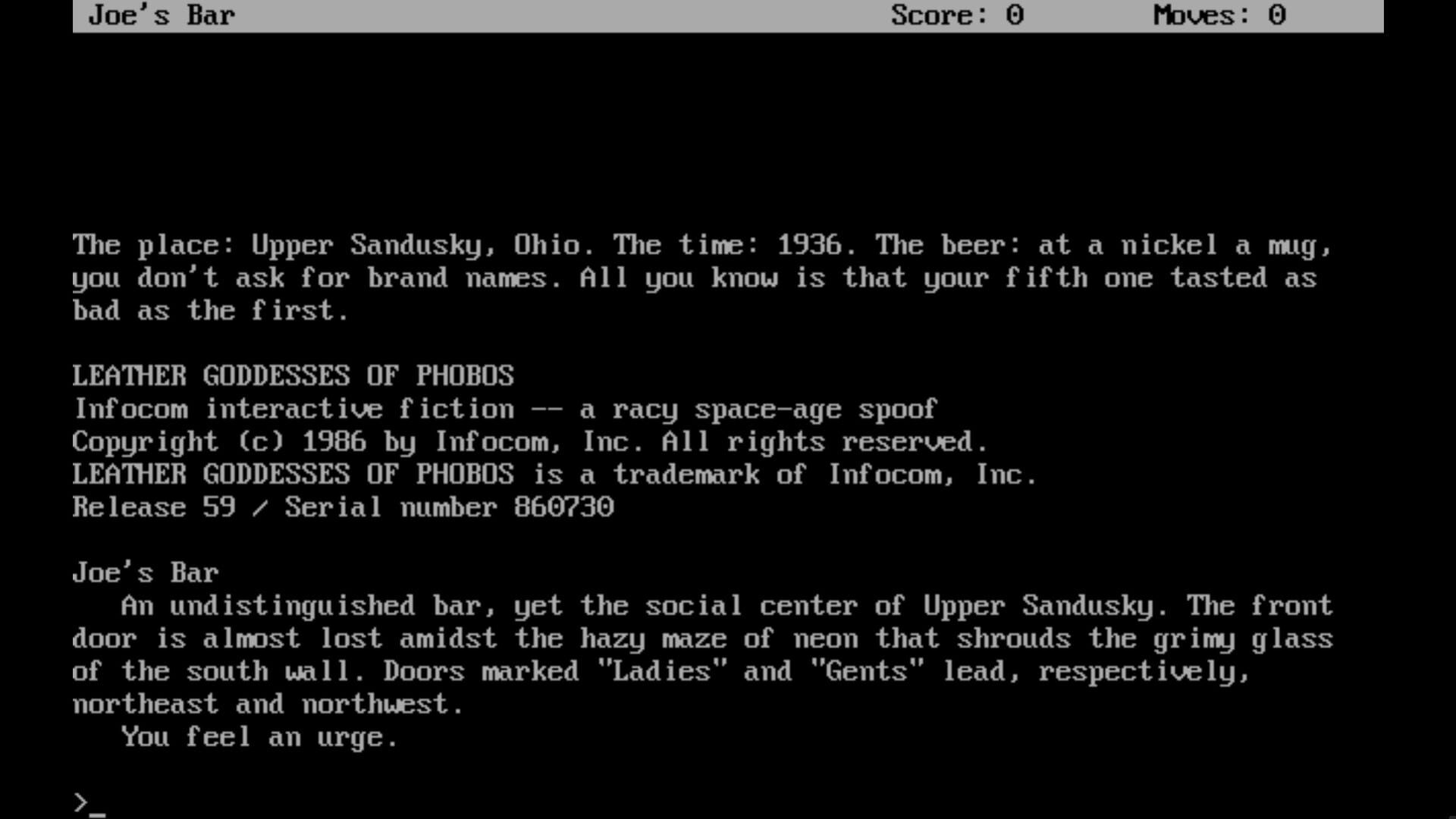 Screenshot for Leather Goddesses of Phobos