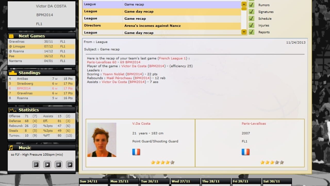 Screenshot for Basketball Pro Management 2014