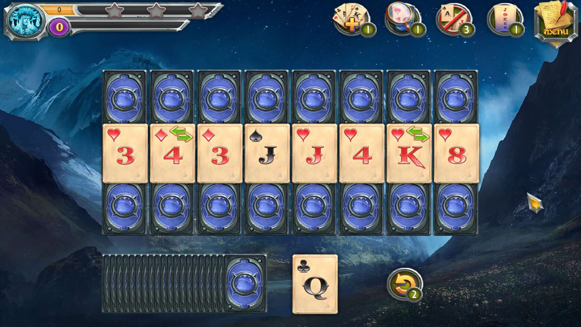 Screenshot for Mystic Journey: Tri Peaks Solitaire