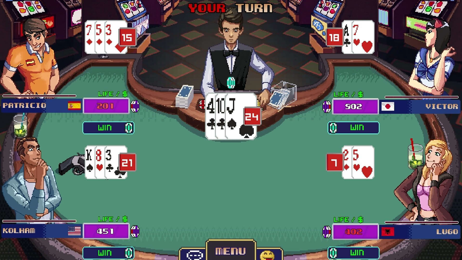 Screenshot for Super Blackjack Battle 2 Turbo Edition - The Card Warriors