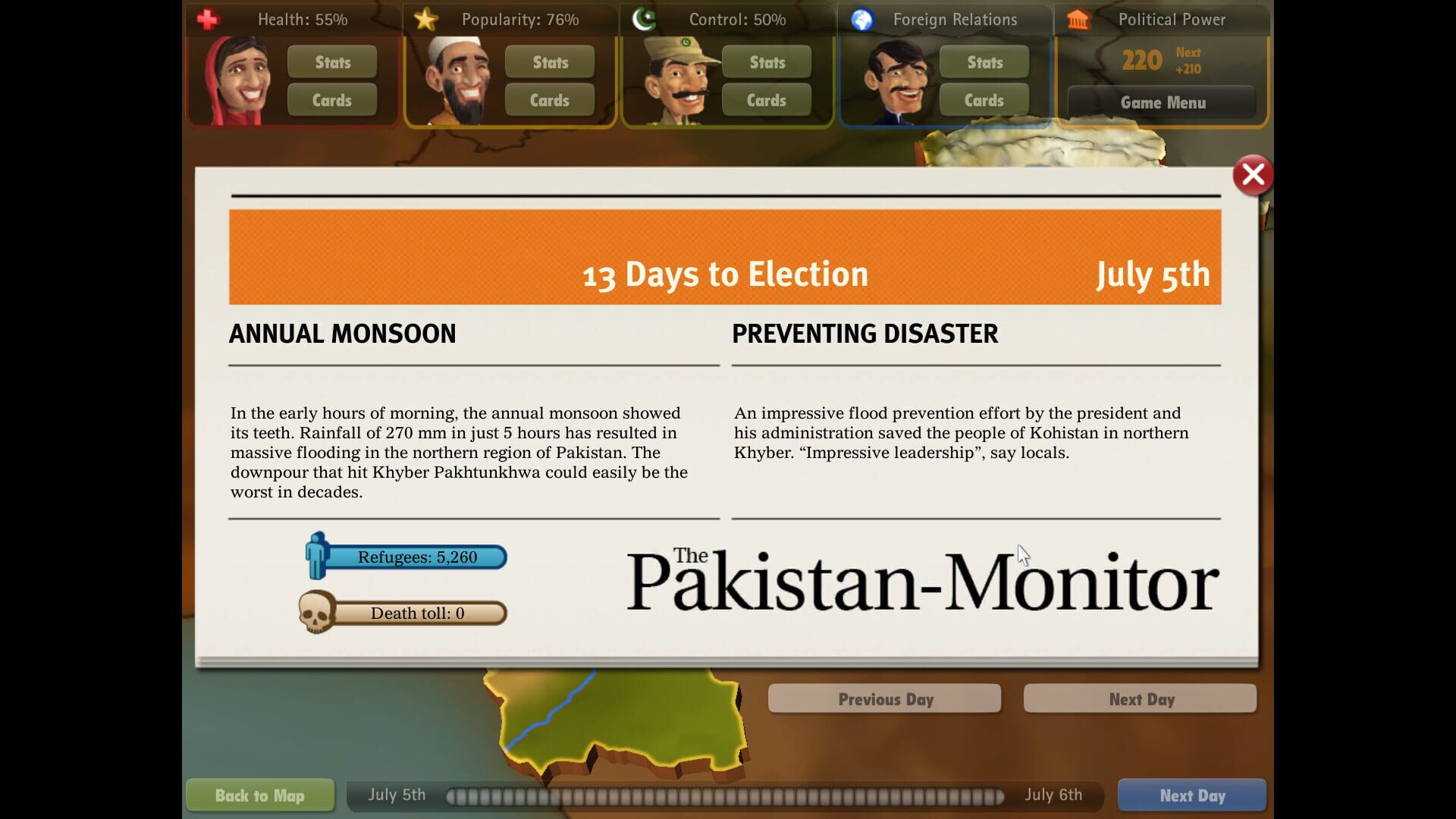 Screenshot for President for a Day - Floodings
