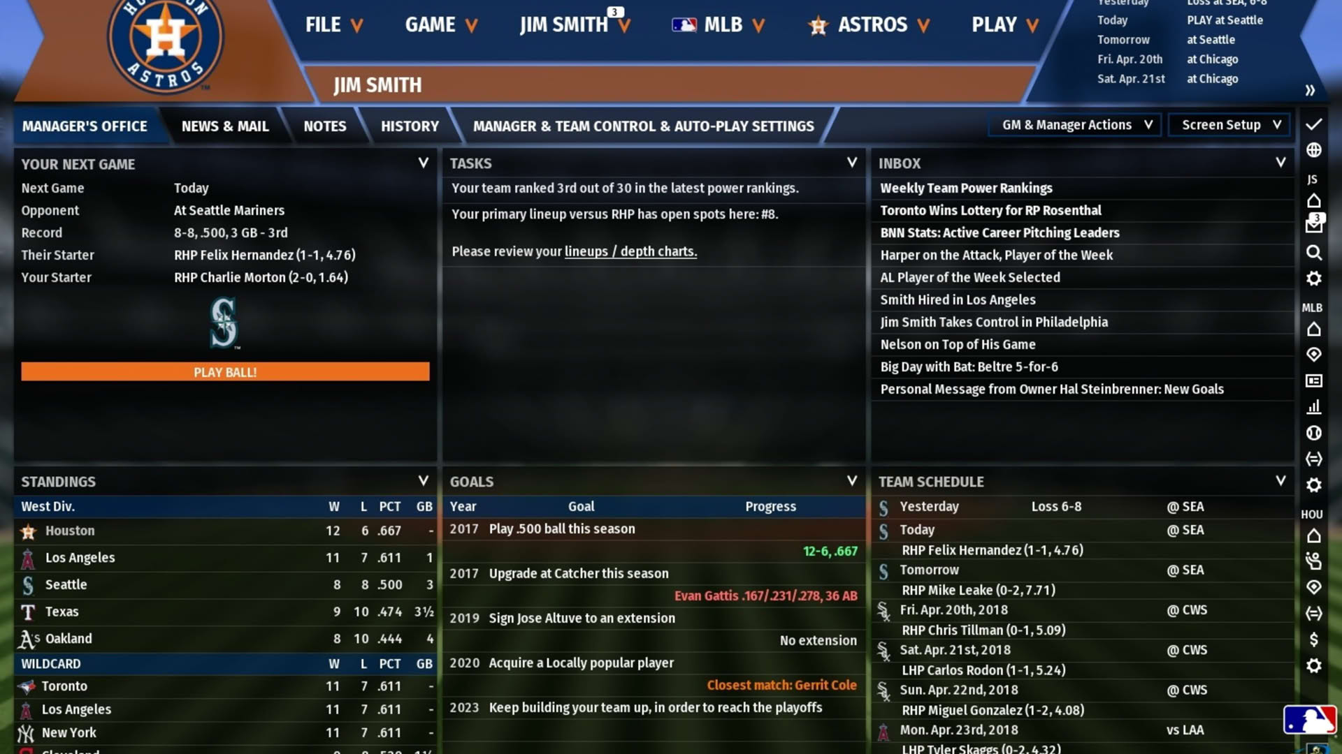 Screenshot for Out of the Park Baseball 19