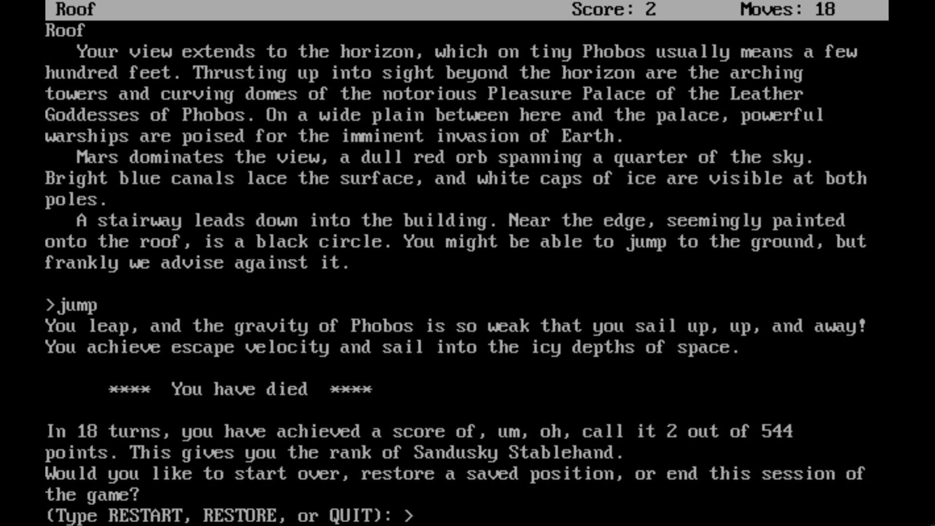 Screenshot for Leather Goddesses of Phobos