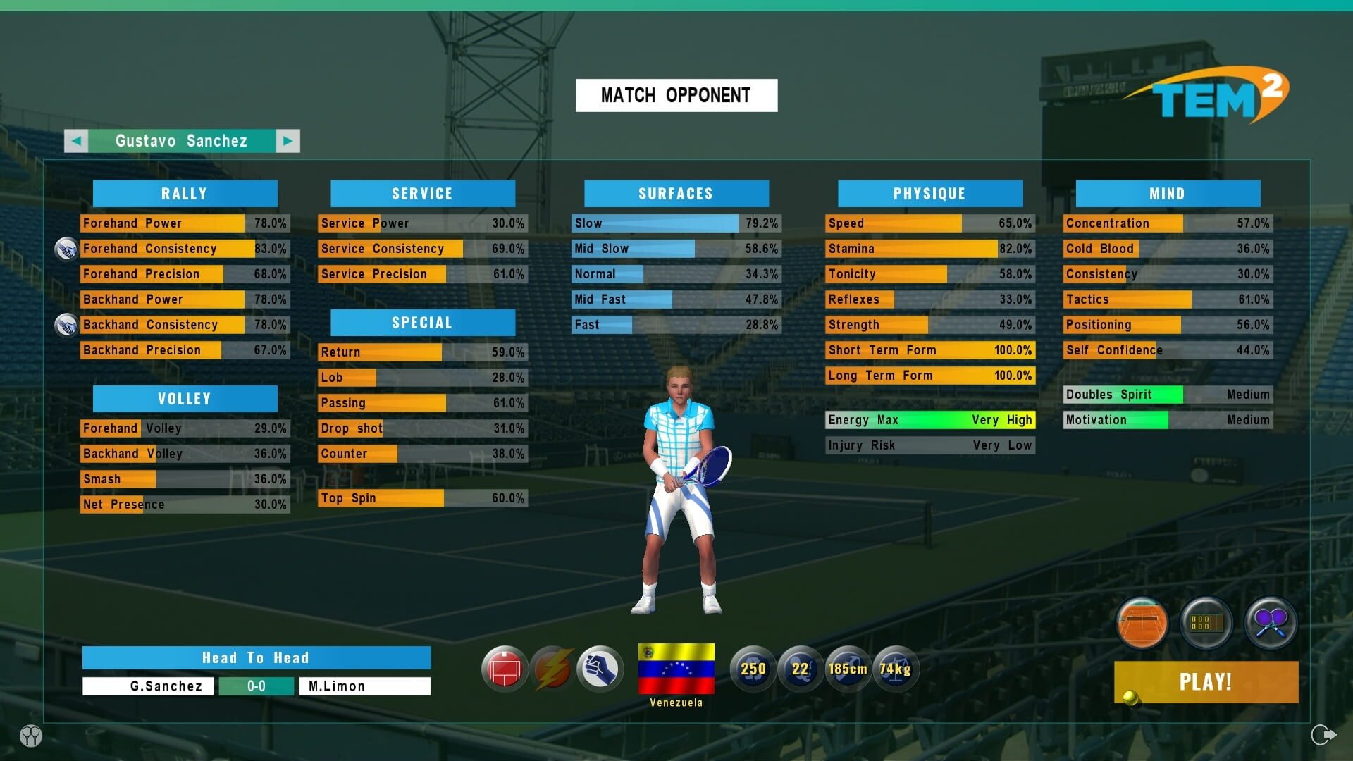 Screenshot for Tennis Elbow Manager 2