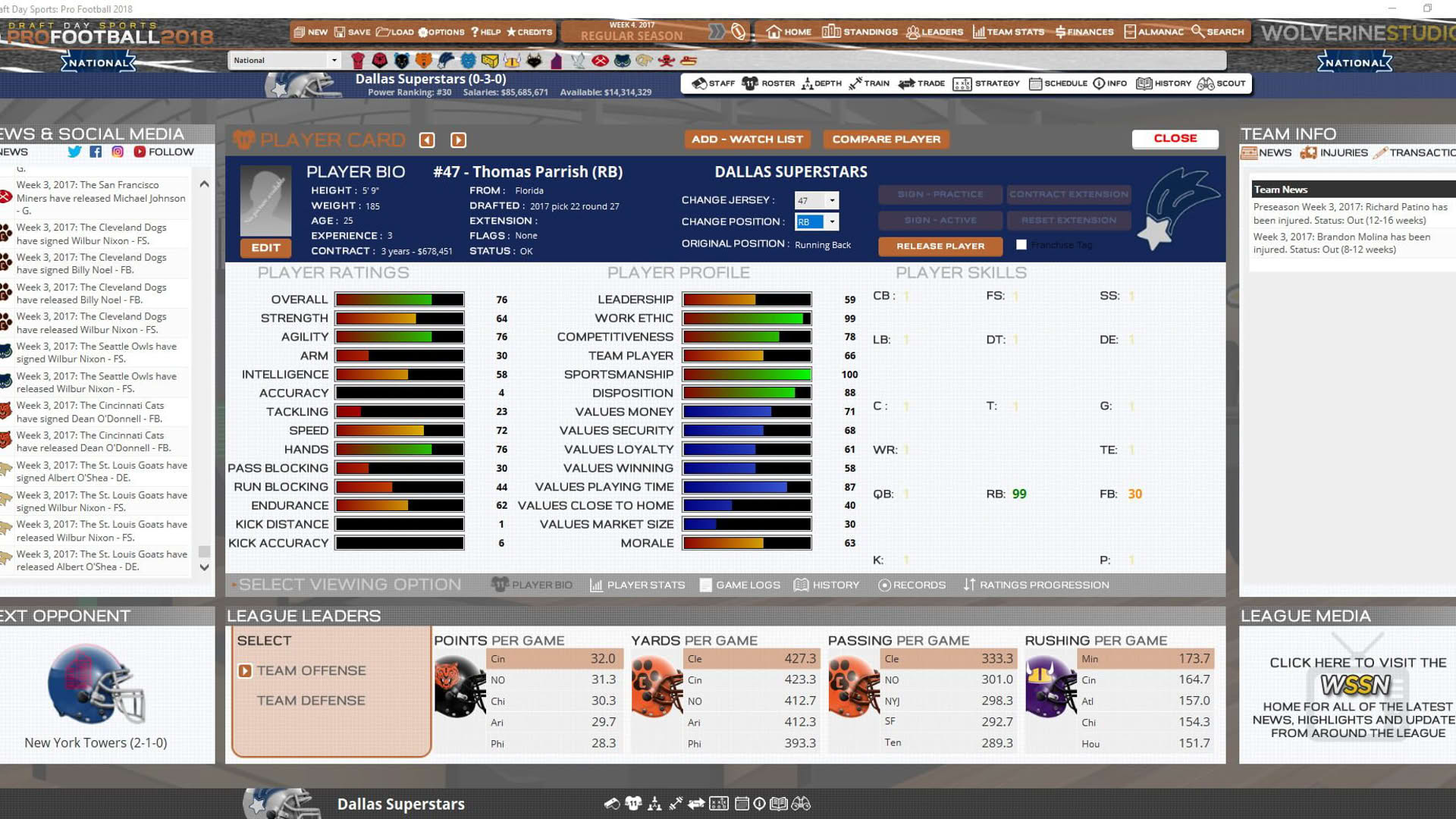 Screenshot for Draft Day Sports: Pro Football 2018