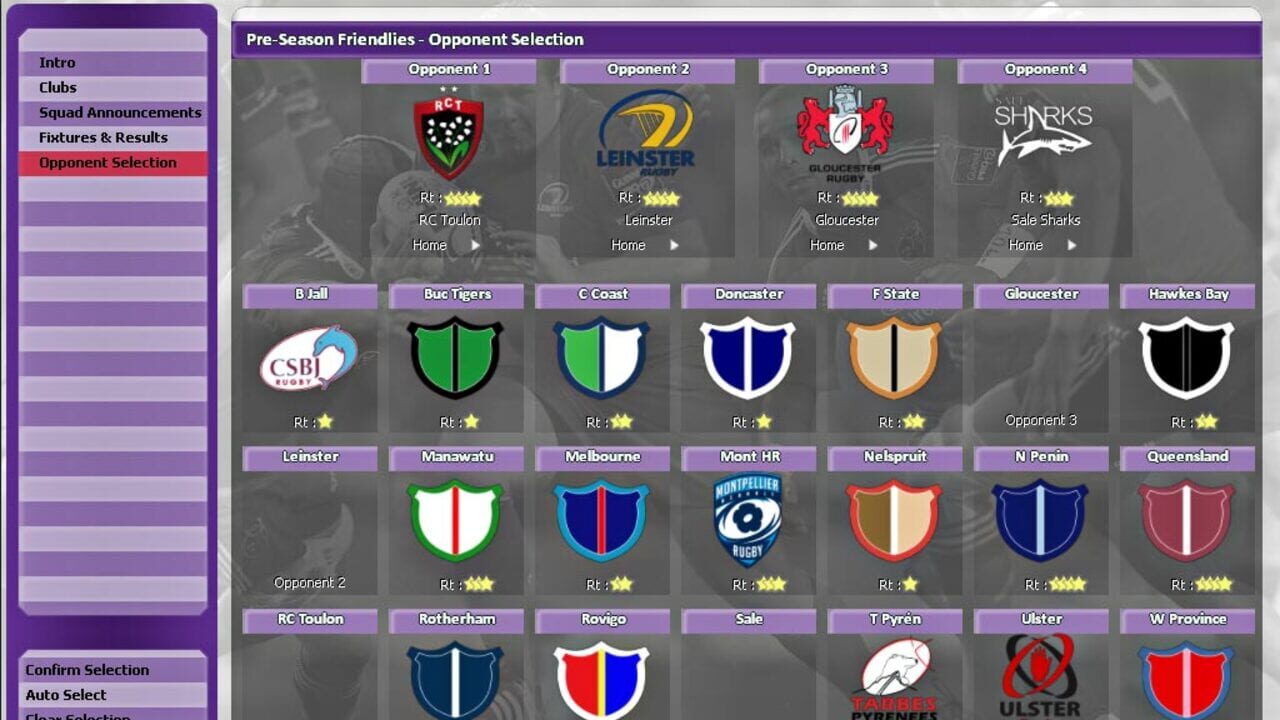 Screenshot for Rugby Union Team Manager 2015