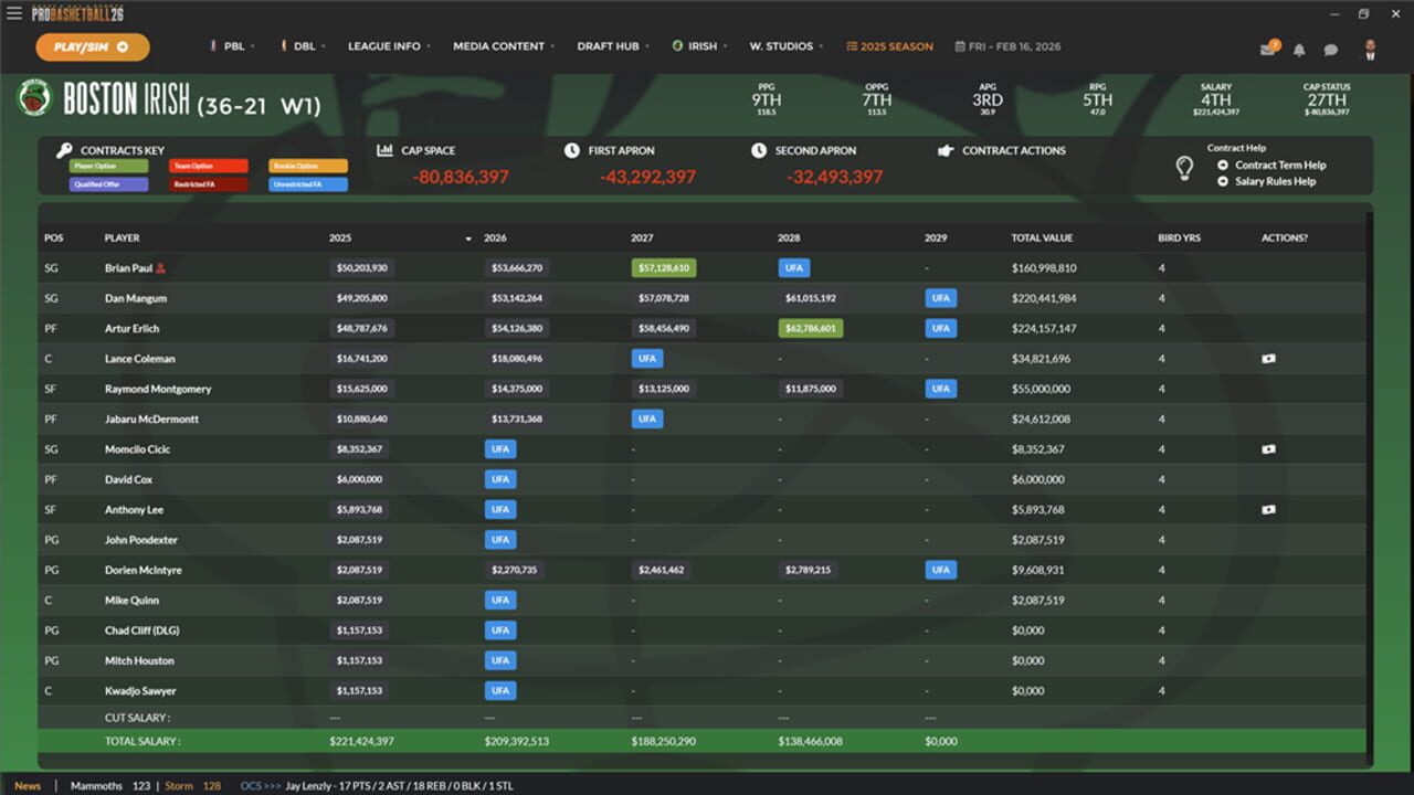 Screenshot for Draft Day Sports: Pro Basketball 26