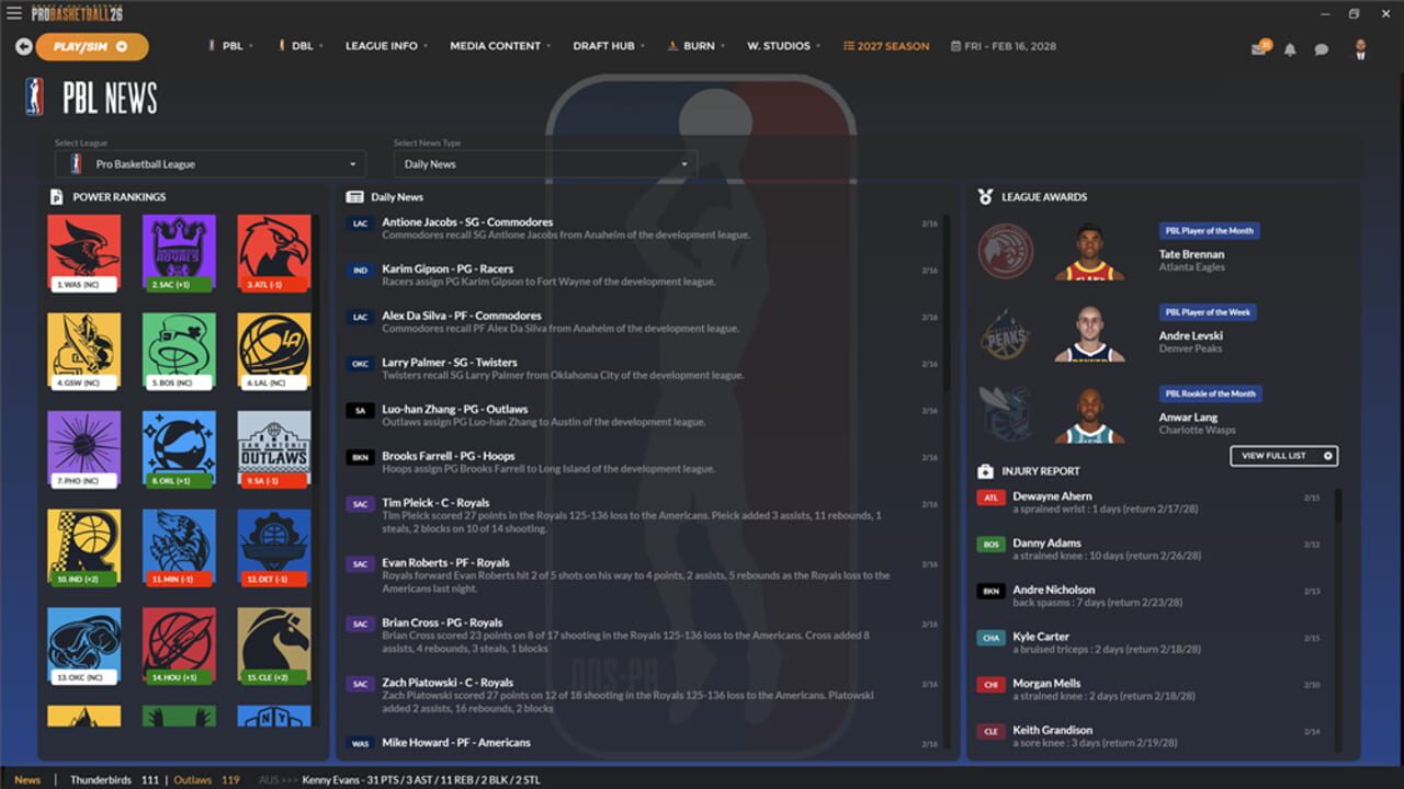 Screenshot for Draft Day Sports: Pro Basketball 26