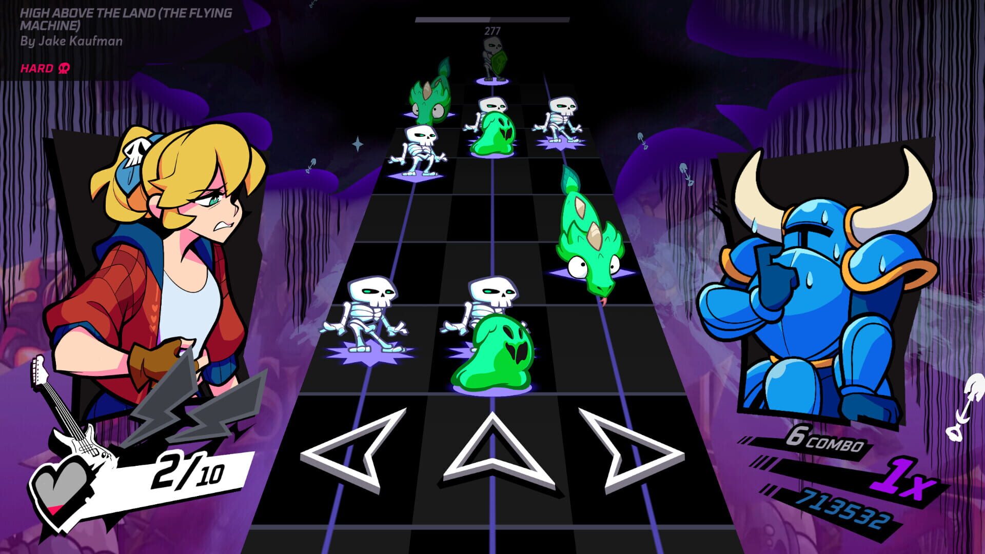 Screenshot for Rift of the NecroDancer: Shovel Knight - "High Above the Land (The Flying Machine)" - Jake Kaufman