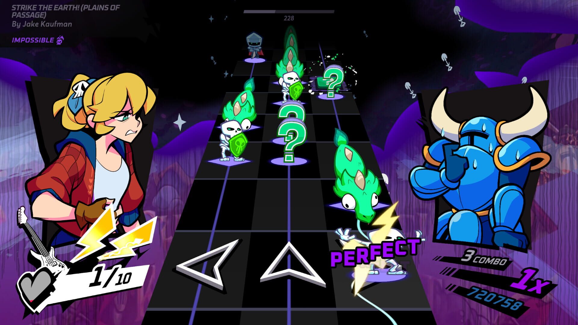Screenshot for Rift of the NecroDancer: Shovel Knight - "Strike the Earth! (Plains of Passage)" - Jake Kaufman