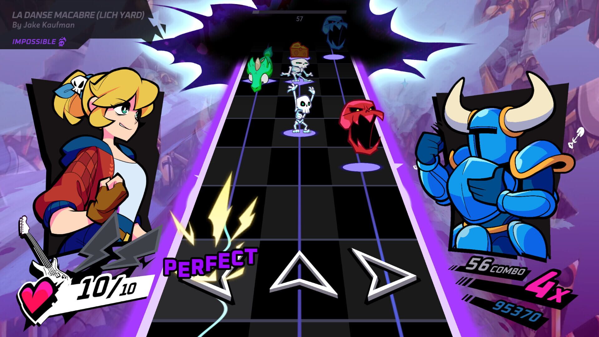 Screenshot for Rift of the NecroDancer: Shovel Knight - "La Danse Macabre (Lich Yard)" - Jake Kaufman