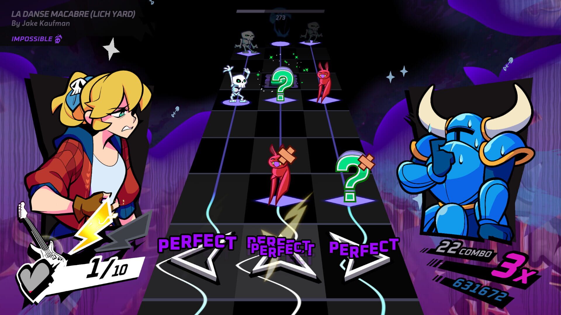 Screenshot for Rift of the NecroDancer: Shovel Knight - "La Danse Macabre (Lich Yard)" - Jake Kaufman