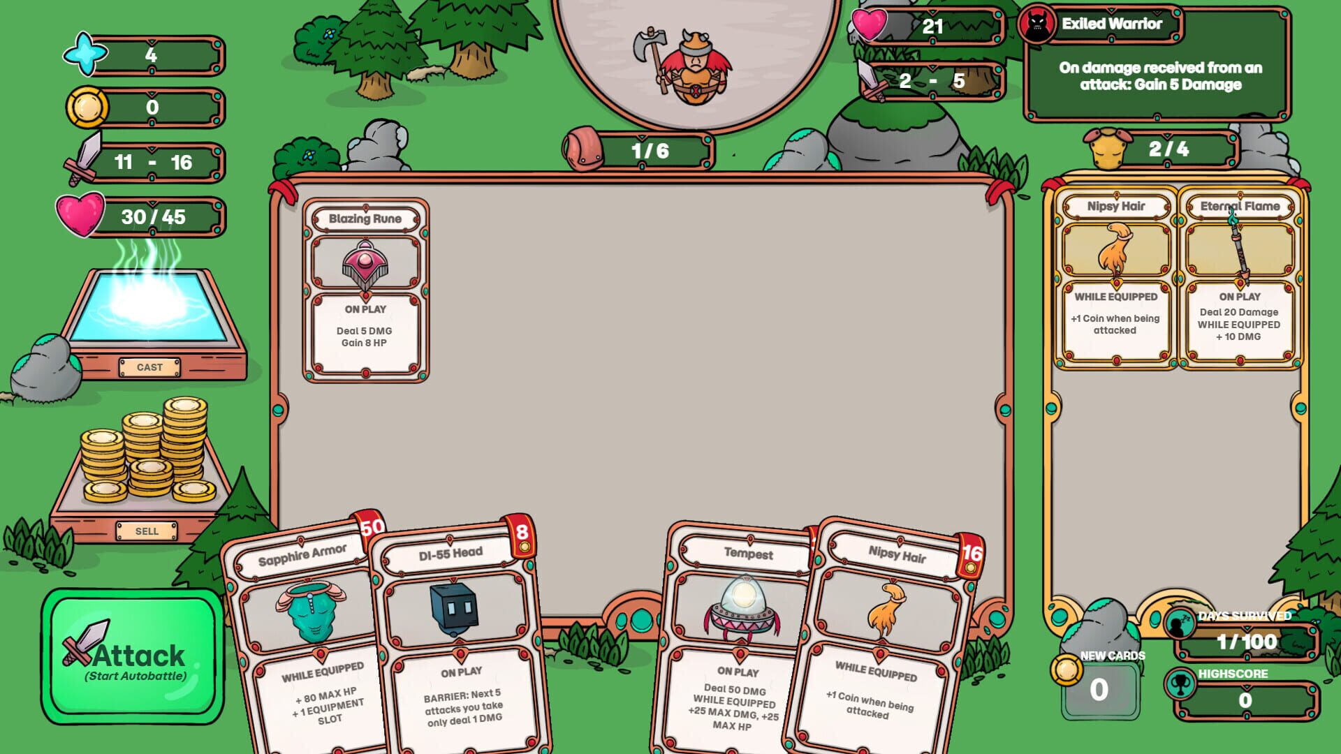 Screenshot for Runewood: Hundred Nights