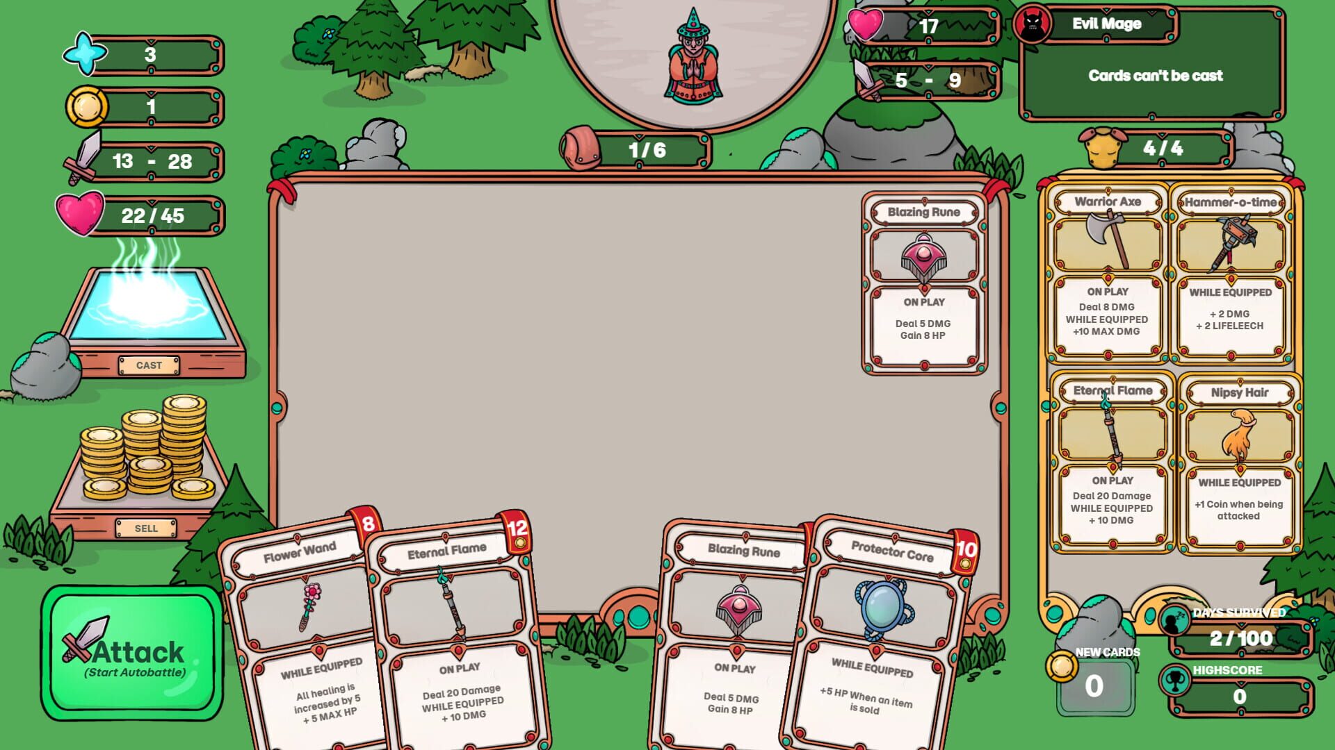 Screenshot for Runewood: Hundred Nights