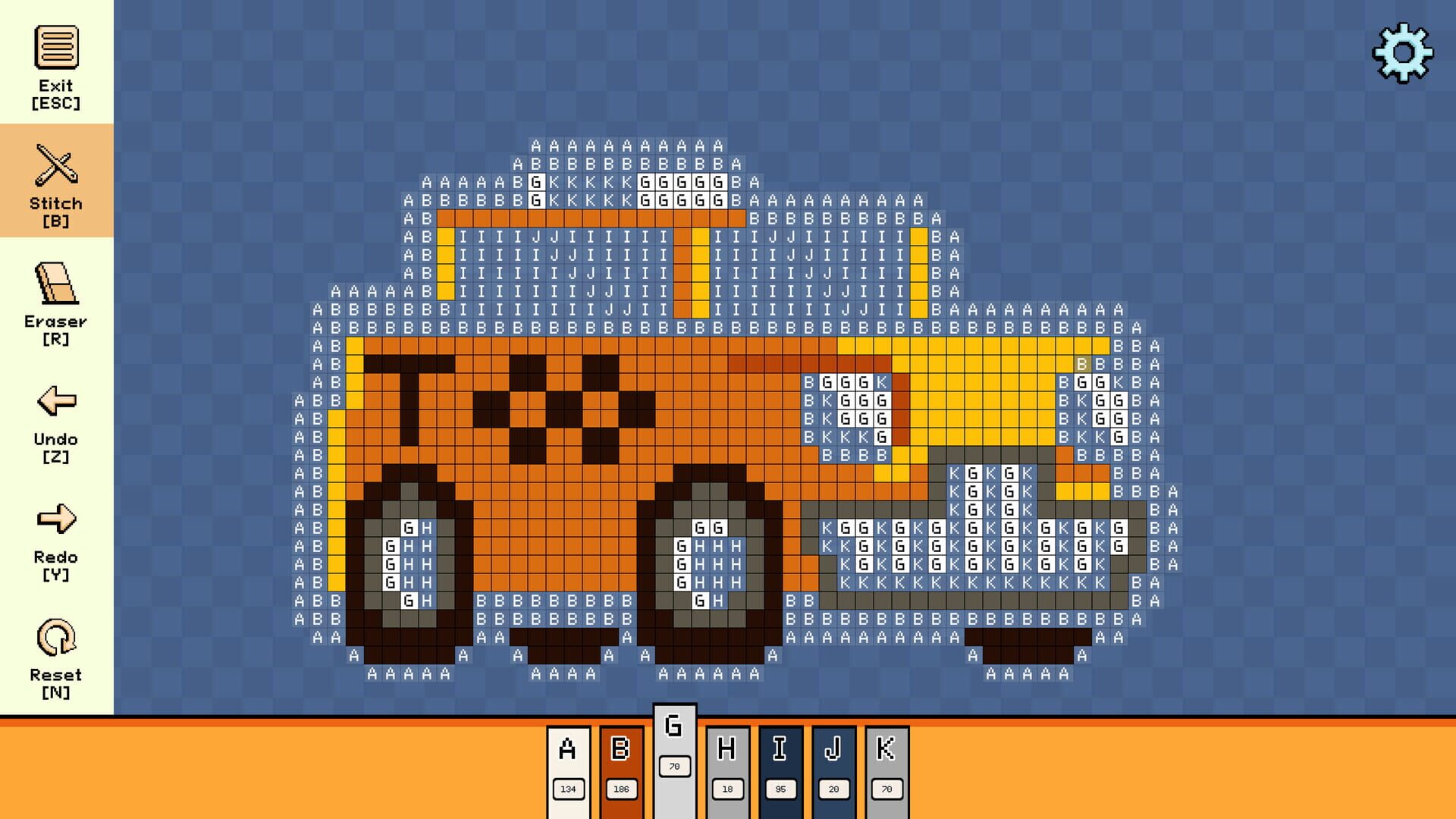 Screenshot for Pixel Cross Stitch: Color by Number - Tiny Vehicles Pack 2