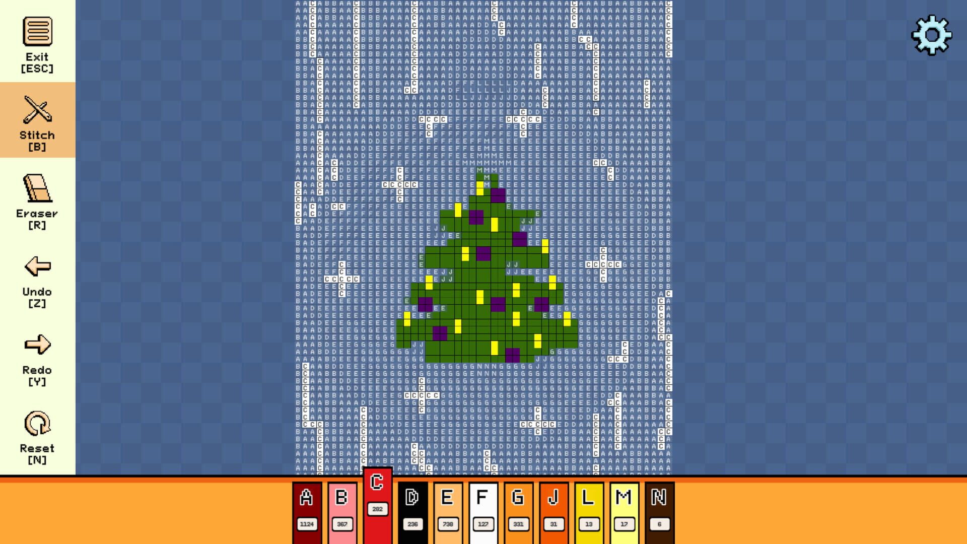 Screenshot for Pixel Cross Stitch: Color by Number - Christmas Baubles Pack 3