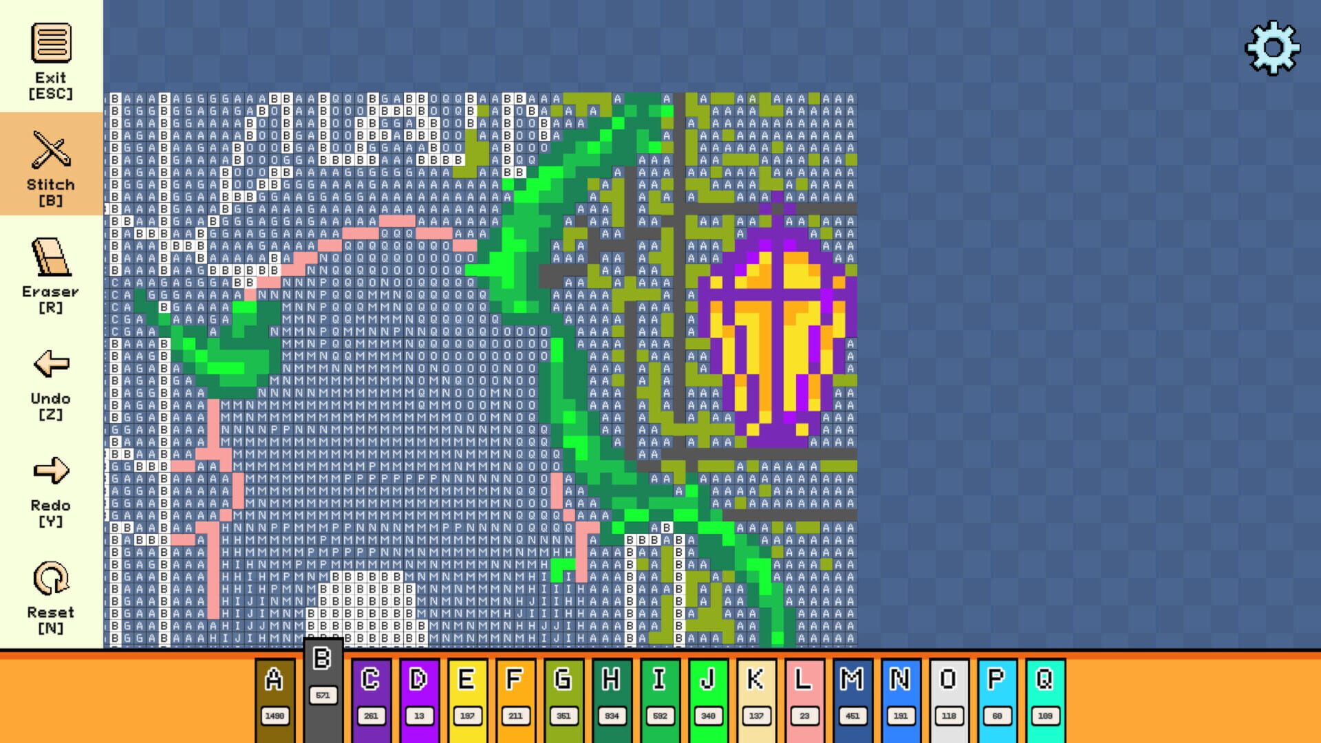 Screenshot for Pixel Cross Stitch: Color by Number - Enchanted Worlds Pack 3