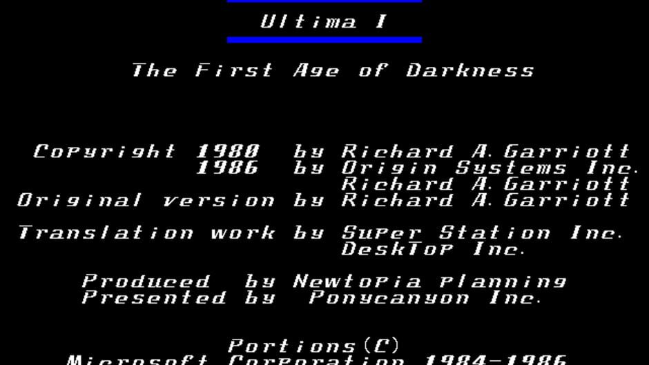 Screenshot for Ultima I