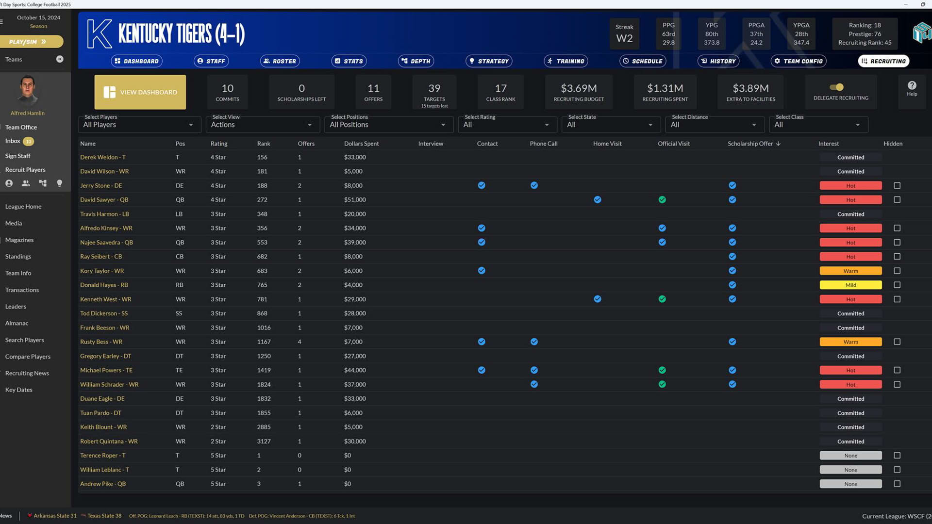 Screenshot for Draft Day Sports: College Football 2025