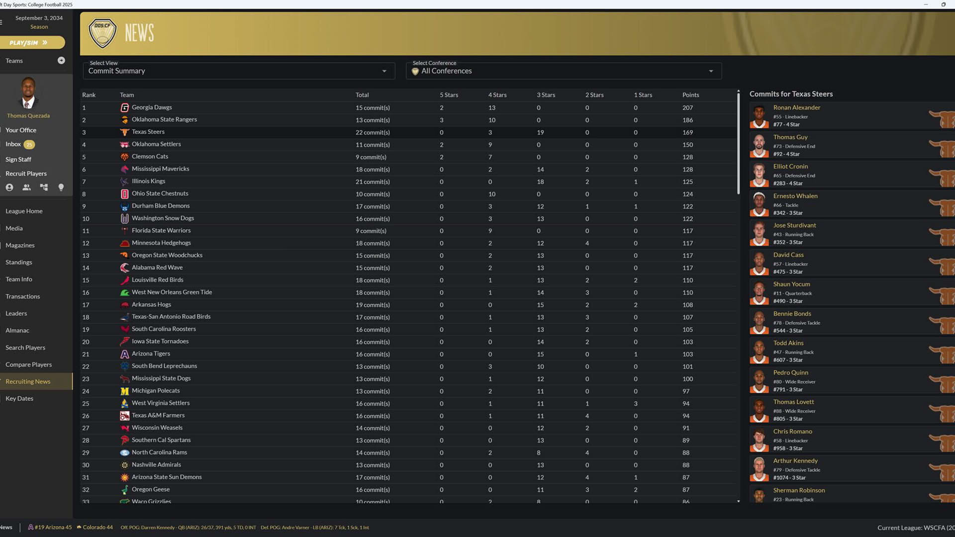 Screenshot for Draft Day Sports: College Football 2025