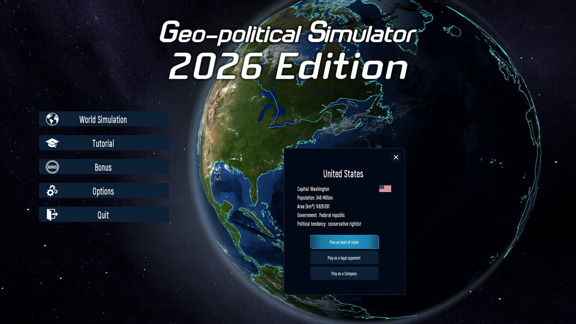 Screenshot for Geo-Political Simulator 2026 Edition