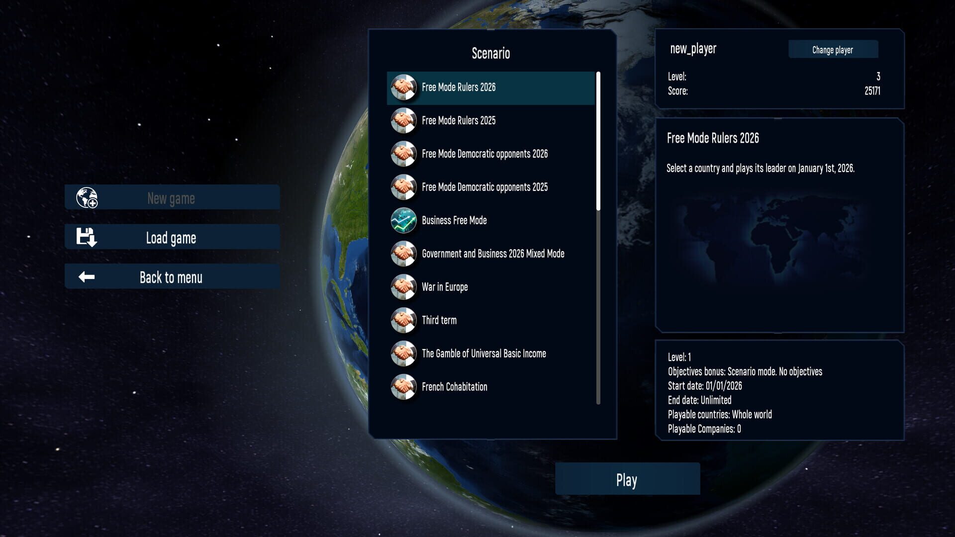 Screenshot for Geo-Political Simulator 2026 Edition