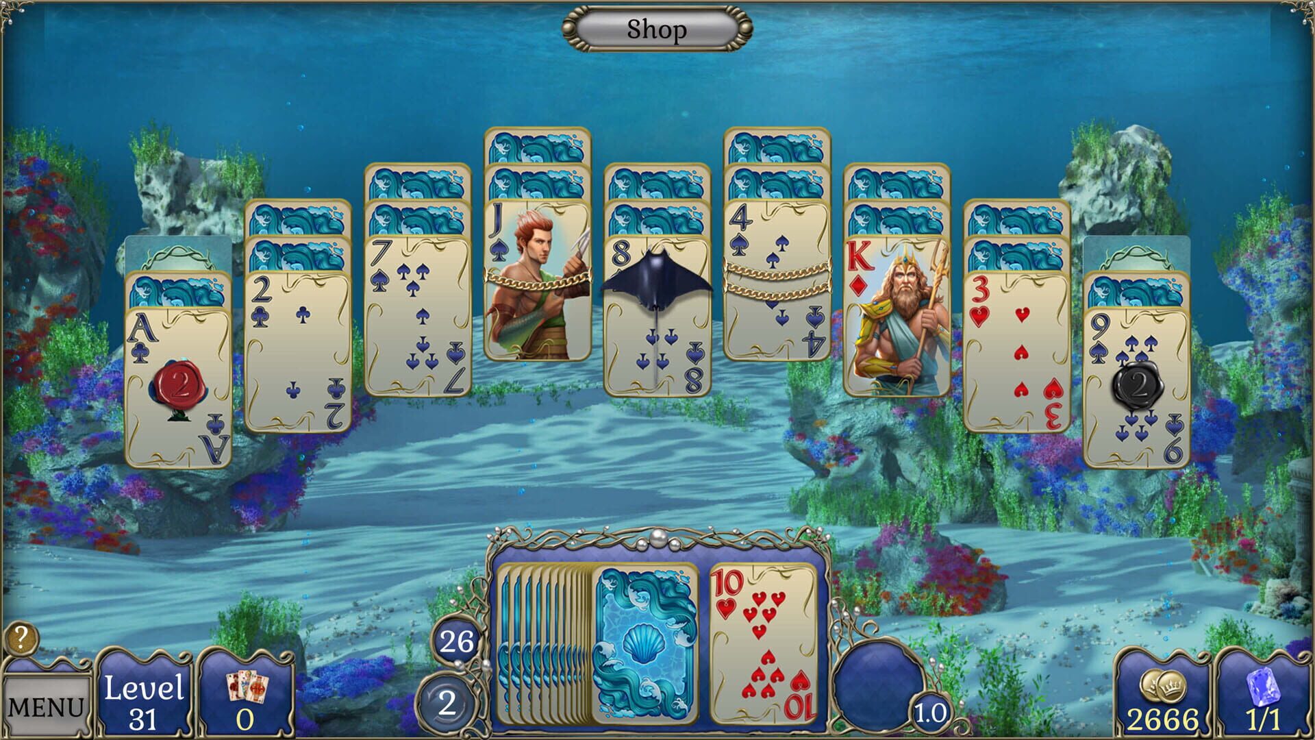 Screenshot for Jewel Match Atlantis Solitaire 5: Collector's Edition