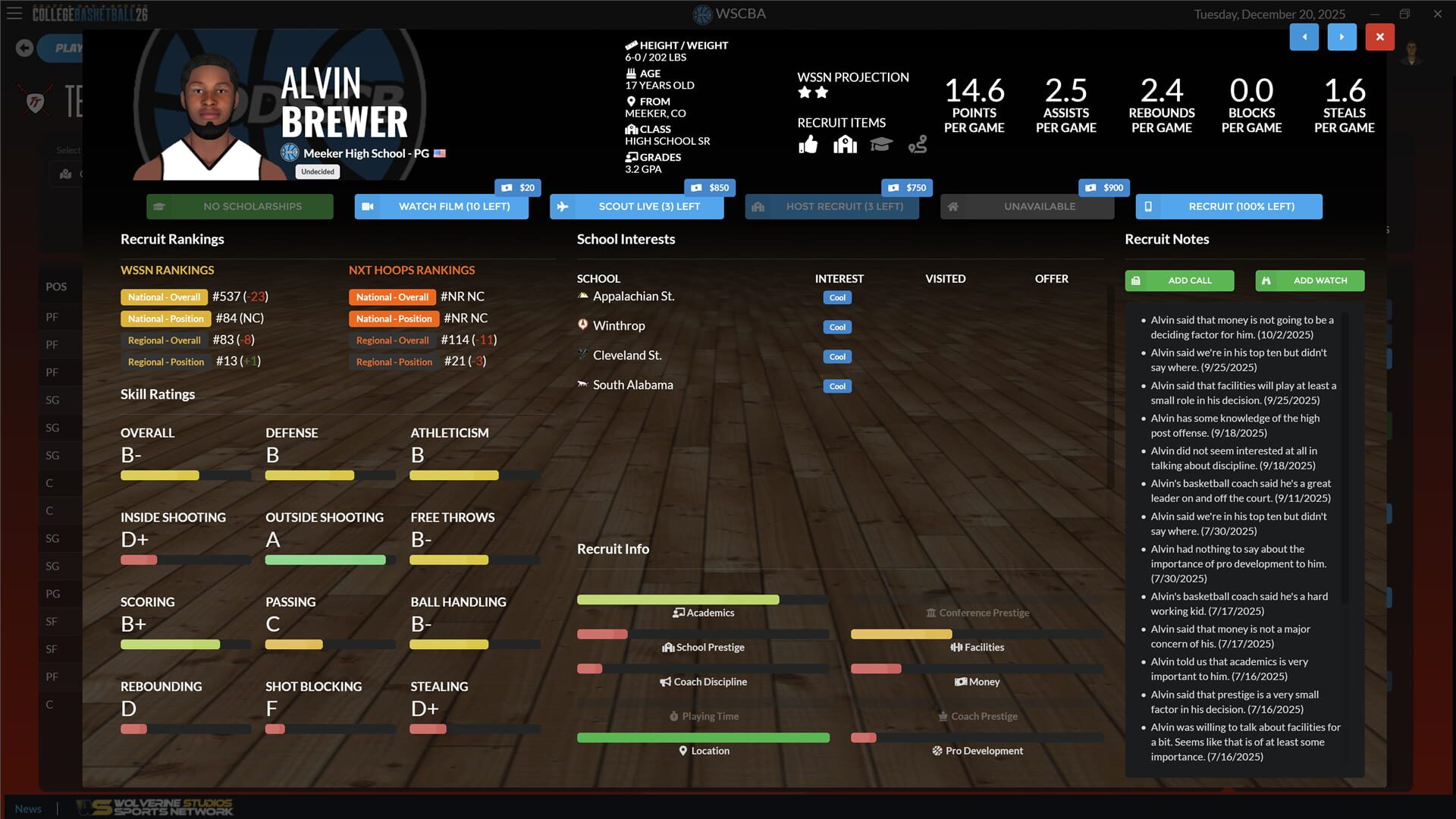 Screenshot for Draft Day Sports: College Basketball 26