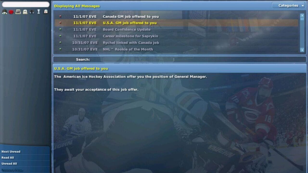 Screenshot for NHL Eastside Hockey Manager 2007